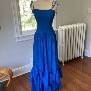 Lauren Ralph Lauren Blue Pleated Maxi Dress for Weddings